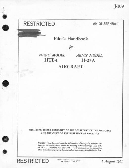 Flight Manual for the Hiller H-23 Raven