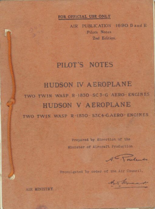 Flight Manual for the Lockheed model 14 A-29 AT-18 Hudson