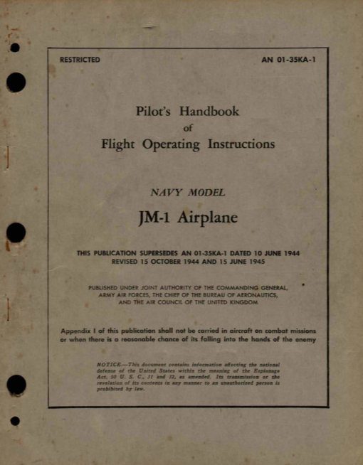 Flight Manual for the Martin B-26 Marauder