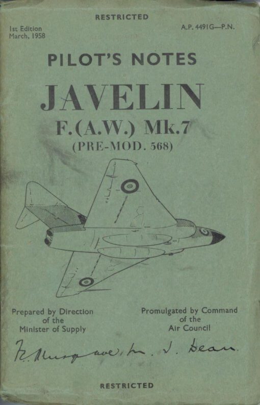 Flight Manual for the Gloster Javelin