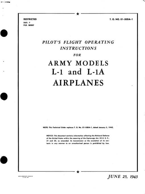 Flight Manual for the Stinson L-1 Vigilant