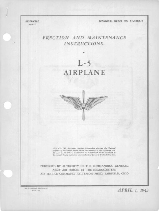 Flight Manual for the Stinson L-5
