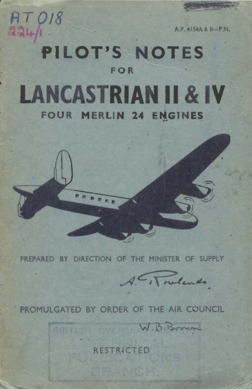 Flight Manual for the Avro 691 Lancastrian