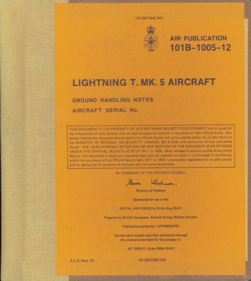 Flight Manual for the English Electric Lightning