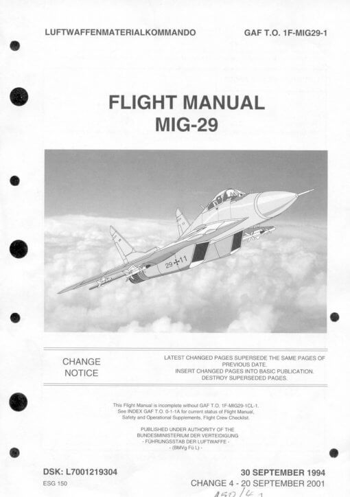 Flight Manual for the MIG-29