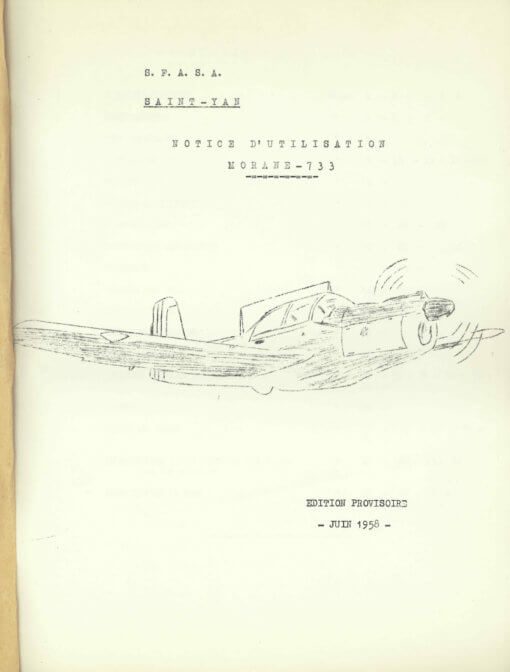 Flight Manual for the Morane-Saulnier MS733 Alcyon