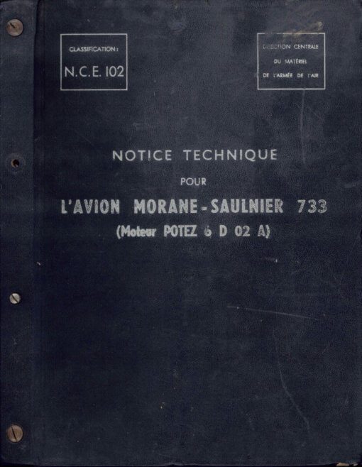 Flight Manual for the Morane-Saulnier MS733 Alcyon