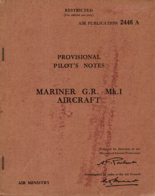 Flight Manual for the Martin PBM Mariner