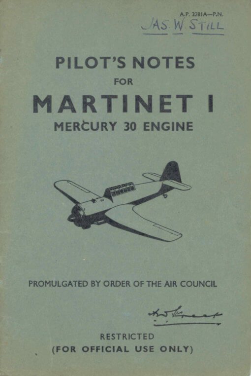 Flight Manual for the Miles Martinet