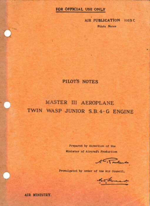 Flight Manual for the Miles Master