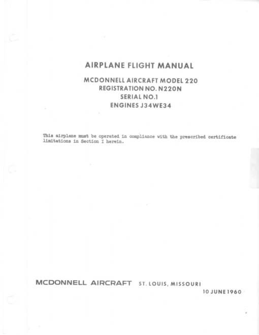 Flight Manual for the McDonnell 119 220