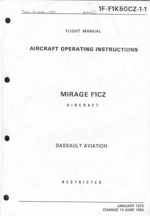 Flight Manual for the Dassault Mirage F1