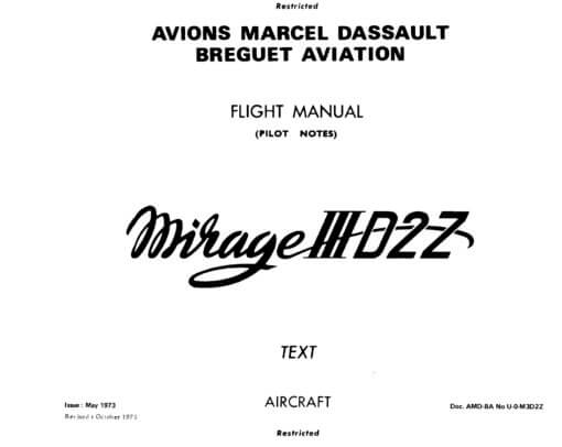 Flight Manual for the Dassault Mirage 3 and Mirage 5