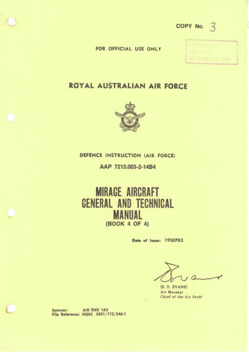 Flight Manual for the Dassault Mirage 3 and Mirage 5