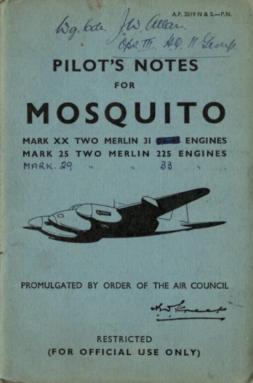 Flight Manual for the De Havilland DH98 Mosquito