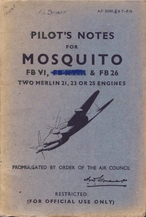 Flight Manual for the De Havilland DH98 Mosquito