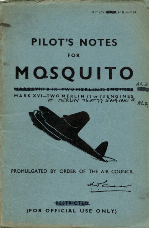 Flight Manual for the De Havilland DH98 Mosquito