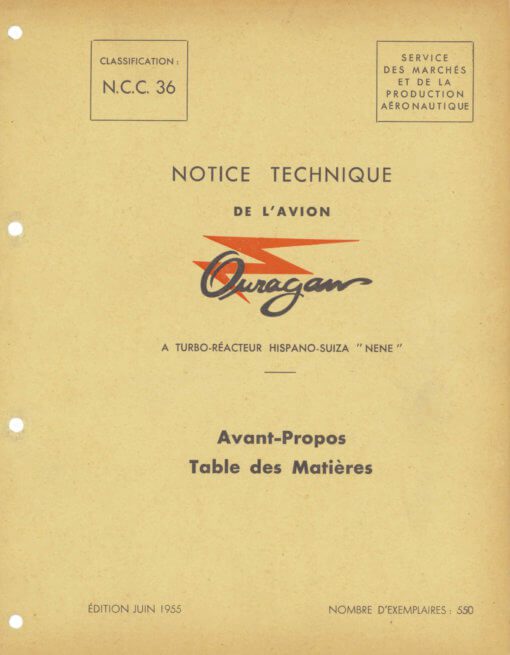 Flight Manual for the Dassault MD450 Ouragan