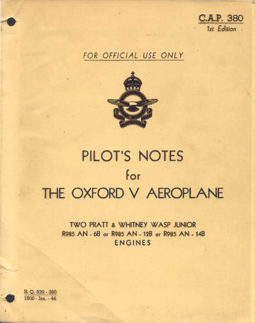 Flight Manual for the Airspeed Oxford