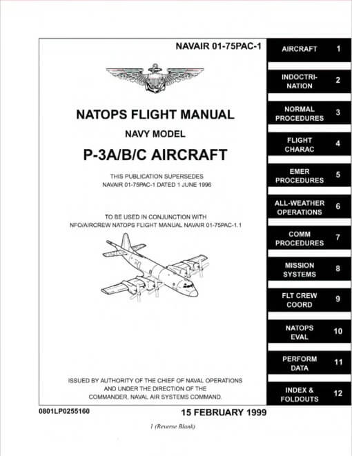 Flight Manual for the Lockheed P-3 Orion