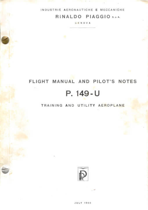 Flight Manual for the Piaggio P149