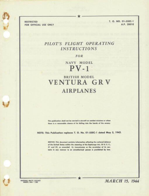 Flight Manual for the Lockheed PV Ventura