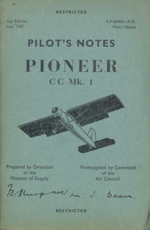 Flight Manual for the Scottish Aviation Pioneer