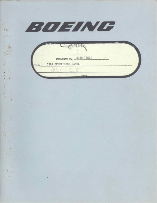 Flight Manual for the Boeing QSRA