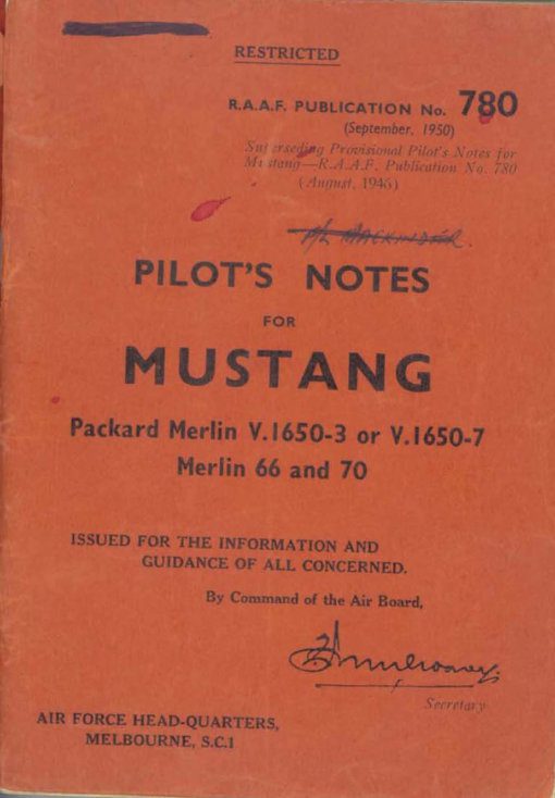 Flight Manual for the North American P-51 Mustang