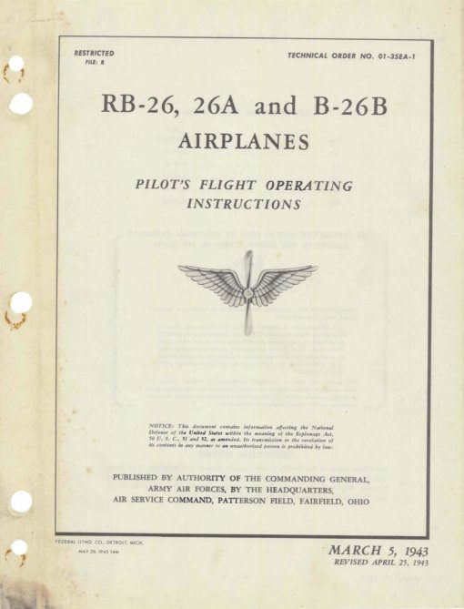 Flight Manual for the Martin B-26 Marauder