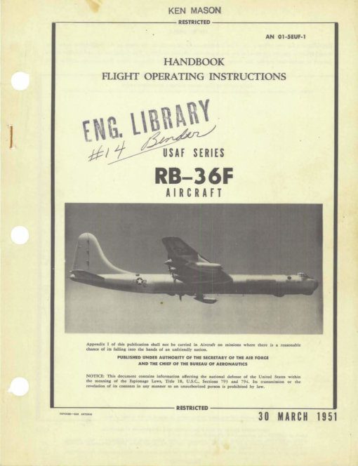 Flight Manual for the Convair B-36 Peacemaker