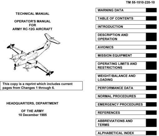 Flight Manual for the Beechcraft C-12 T-44 King Air