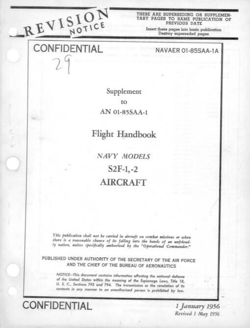 Flight Manual for the Grumman S-2 Tracker