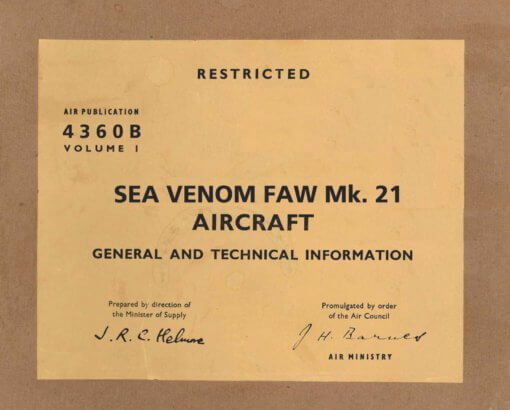 Flight Manual doe the De Havilland DH112 Venom and Sea Venom