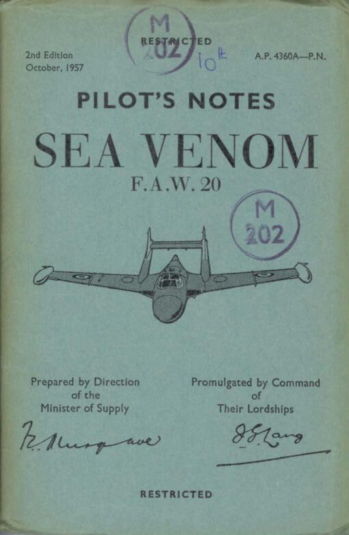 Flight Manual doe the De Havilland DH112 Venom and Sea Venom