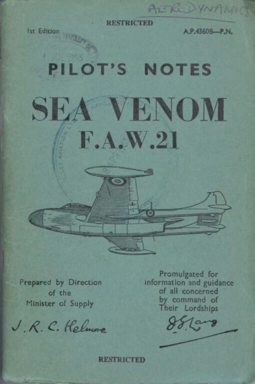 Flight Manual doe the De Havilland DH112 Venom and Sea Venom