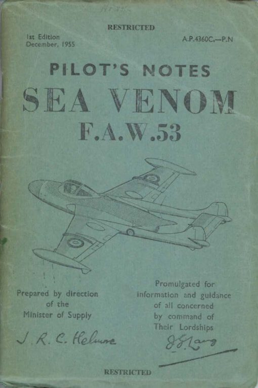 Flight Manual doe the De Havilland DH112 Venom and Sea Venom