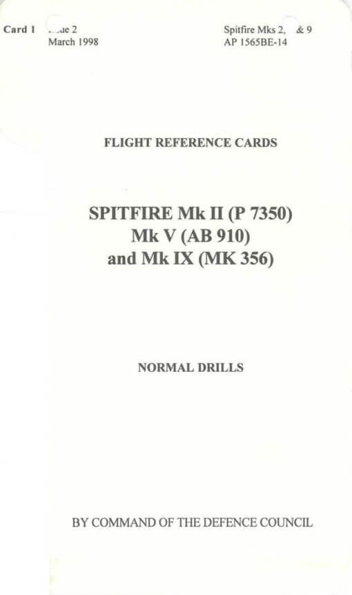 Flight Manual for the Supermarine Spitfire