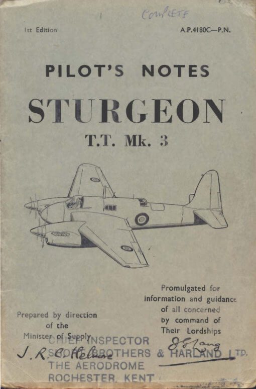 Flight Manual for the Short S38 Sturgeon