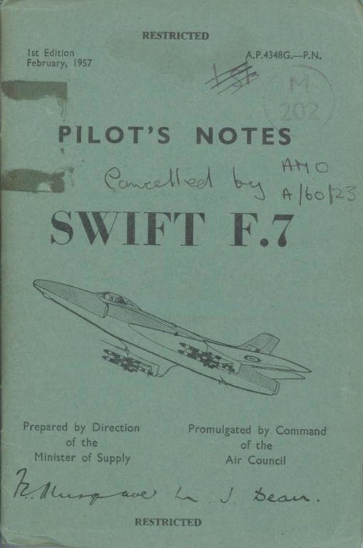 Flight Manual for the Supermarine Swift