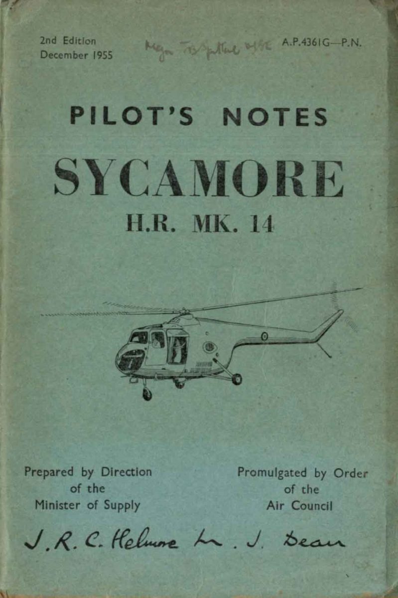 Flight Manual for the Bristol Type 171 Sycamore helicopter