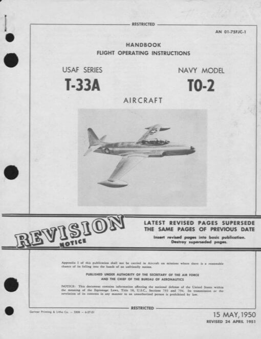 Flight Manual for the Lockheed T-33 Shooting Star