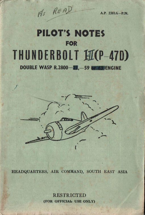 Flight Manual for the Republic P-47 Thunderbolt