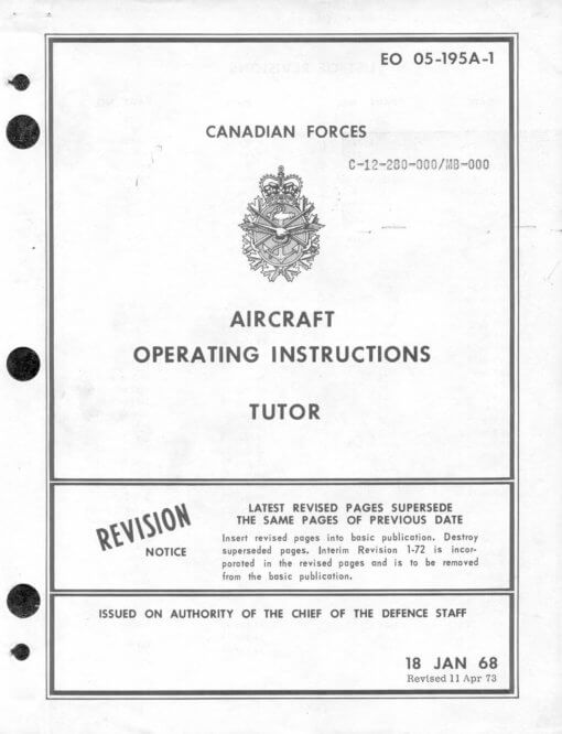 Flight Manual for the Canadair CL-41 CT-114 Tutor