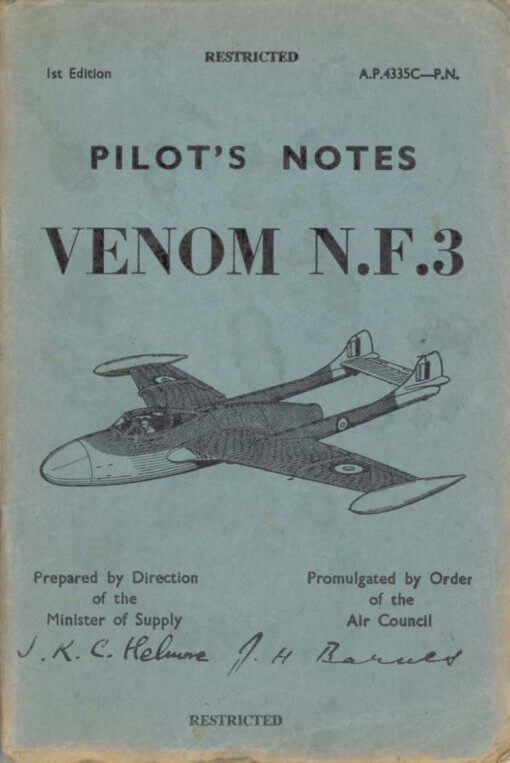 Flight Manual doe the De Havilland DH112 Venom and Sea Venom
