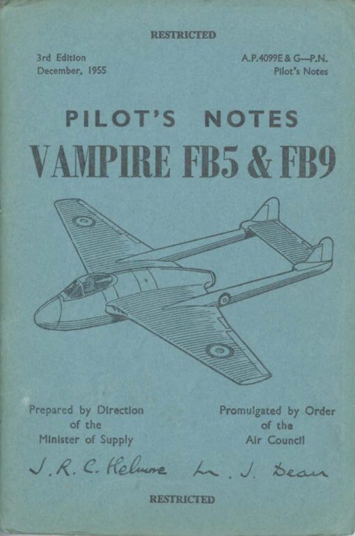 Flight Manual Pilots Notes for the DH100 and DH115 Vampire