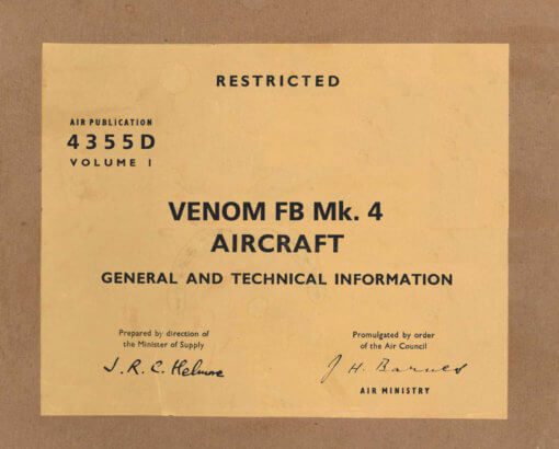 Flight Manual doe the De Havilland DH112 Venom and Sea Venom