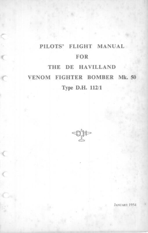 Flight Manual doe the De Havilland DH112 Venom and Sea Venom