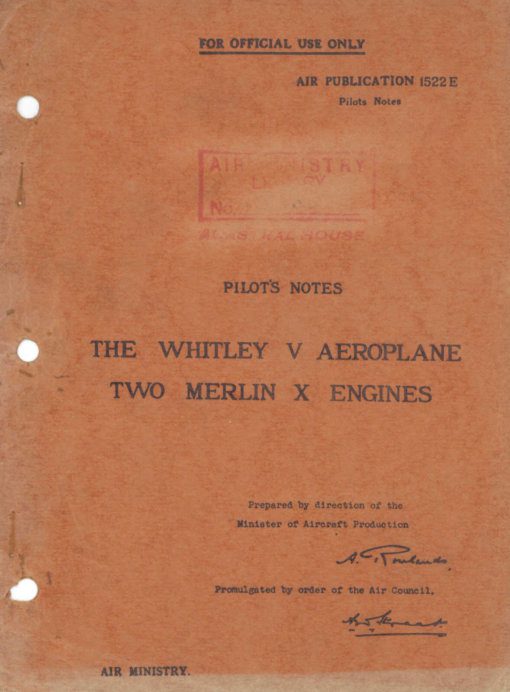 Flight Manual for the Armstrong Whitworth Whitley