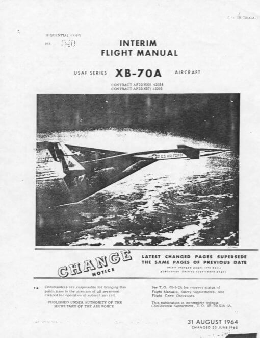 Flight Manual for the North American XB-70 Valkyrie